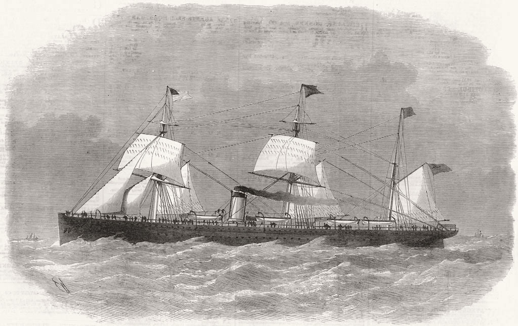 ETHIOPIA. Ship Abyssinia 1870 old antique vintage print picture